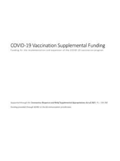 COVID-19 Vaccination Supplemental Funding