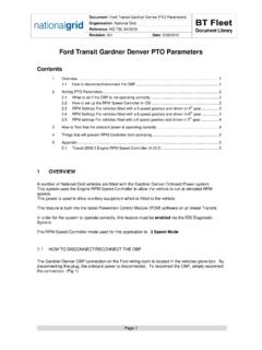 Ford Transit Gardner Denver PTO Parameters