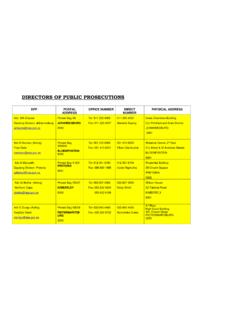 DIRECTORS OF PUBLIC PROSECUTIONS