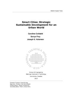 Smart Cities: Strategic Sustainable Development for an ...