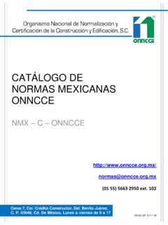 CAT&#193;LOGO DE NORMAS MEXICANAS ONNCCE …