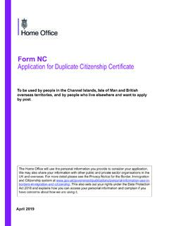 Form NC Application for Duplicate Citizenship Certificate