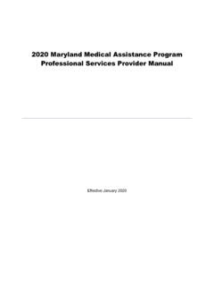 2020 Maryland Medical Assistance Program Professional ...