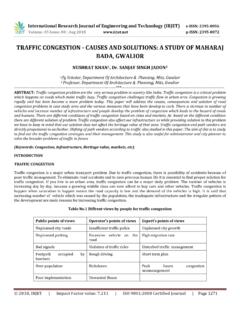 TRAFFIC CONGESTION - CAUSES AND SOLUTIONS: A STUDY …