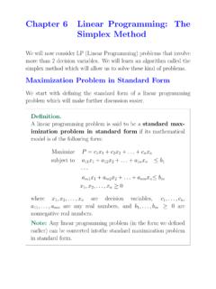 Chapter 6Linear Programming: The Simplex Method