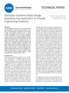 Pultrusion Exotherm Study Gauge Sensitivity And ...