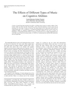 The Effects of Different Types of Music on Cognitive Abilities