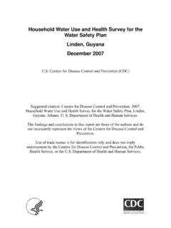 Household Water Use and Health Survey for the Water Safety ...