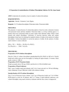 3. Preparation &amp; standardization of Sodium Thiosulphate ...