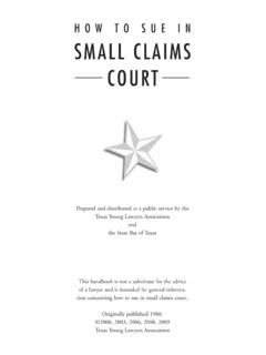 HOW TO SUE IN SMALL CLAIMS COURT - TTU