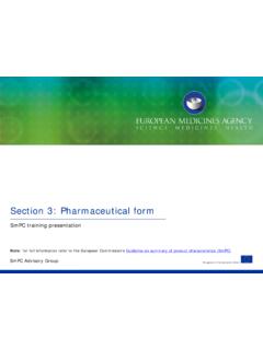 Section 3 Pharmaceutical Form - European Medicines Agency