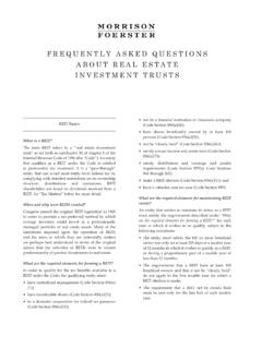 Frequently Asked Questions about ... - Morrison &amp; Foerster