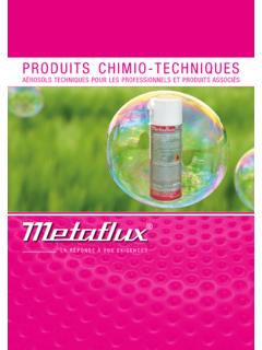 PRODUITS CHIMIO-TECHNIQUES - metaflux.fr