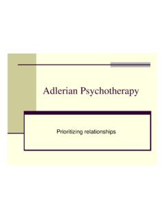 Adlerian Psychotherapy - Psychology Department Labs