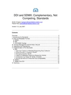 DDI and SDMX: Complementary, Not Competing, Standards
