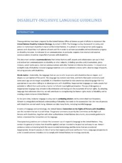 DISABILITY-INCLUSIVE LANGUAGE GUIDELINES