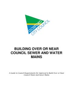 Building Over or Near Council Sewer and Water Mains …