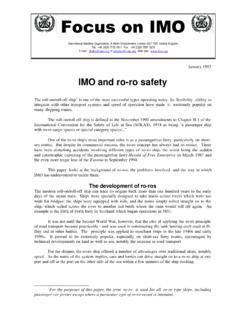 IMO and ro-ro safety