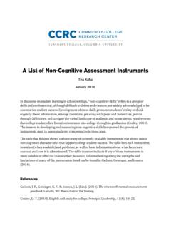 A List of Non-Cognitive Assessment Instruments
