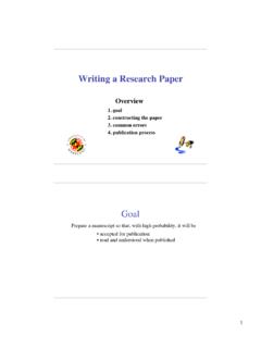 Writing a Research Paper - University Of Maryland