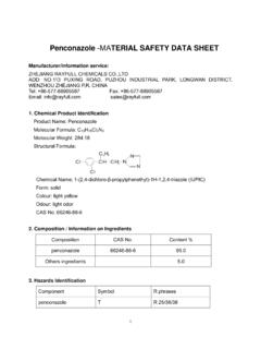 Penconazole -MATERIAL SAFETY DATA SHEET