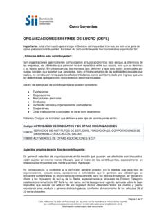 ORGANIZACIONES SIN FINES DE LUCRO (OSFL)