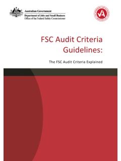 FSC Audit Criteria Guidelines - fsc.gov.au