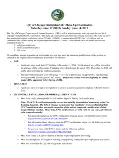 City of Chicago Firefighter/EMT Make-Up Examination ...