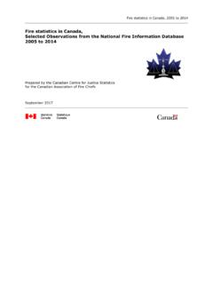 Fire statistics in Canada, Selected Observations from the ...