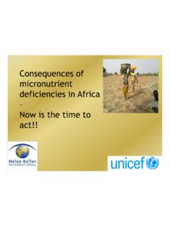 Consequences of micronutrient deficiencies in Africa …