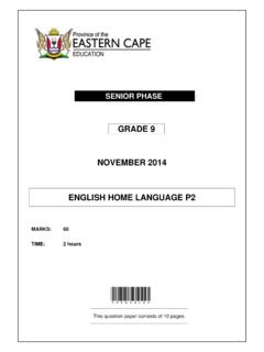 GRADE 9 NOVEMBER 2014 ENGLISH HOME …