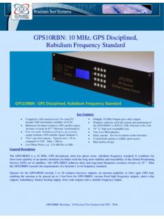 GPS10RBN: 10 MHz, GPS Disciplined, Rubidium Frequency …