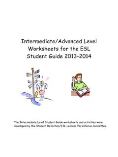 Intermediate/Advanced Level Worksheets for the ESL Student ...