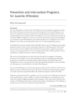Prevention and Intervention Programs for Juvenile …