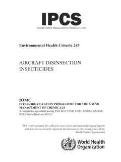 AIRCRAFT DISINSECTION INSECTICIDES - WHO