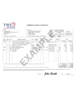 COMMERCIAL INVOICE PACKING LIST - TWI Group