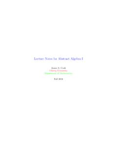 Lecture Notes for Abstract Algebra I - supermath.info