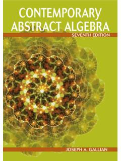 Contemporary Abstract Algebra - Web Education
