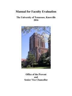 Manual for Faculty Evaluation - Provost