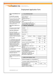 Employment Application Form - Nrcs