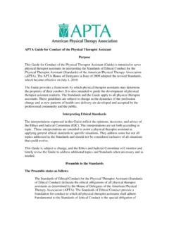 APTA Guide for Conduct of the Physical Therapist Assistant ...