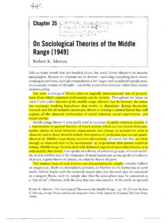 On Sociological Theories of the Middle Range [1949]