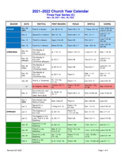 2021 2022 Church Year Calendar