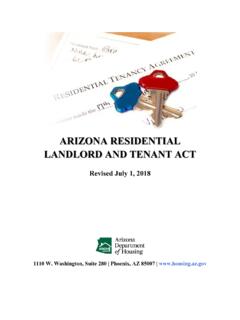 ARIZONA RESIDENTIAL LANDLORD AND TENANT ACT