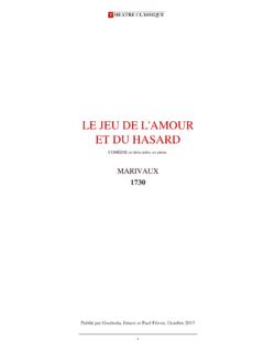 LE JEU DE L'AMOUR et DU HASARD, COM&#201;DIE