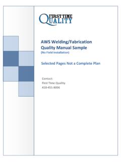 AWS Welding/Fabrication Quality Manual Sample