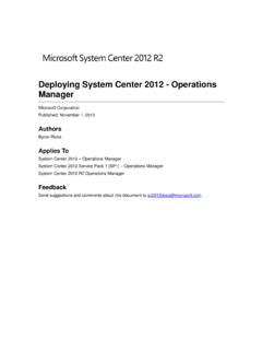 Deploying System Center 2012 - Operations Manager