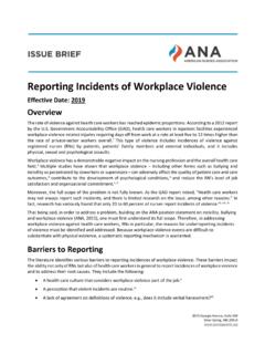 Reporting Incidents of Workplace Violence