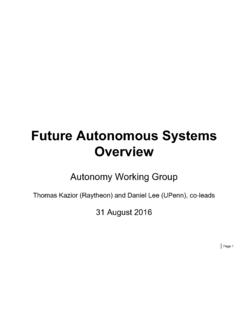 Future Autonomous Systems Overview