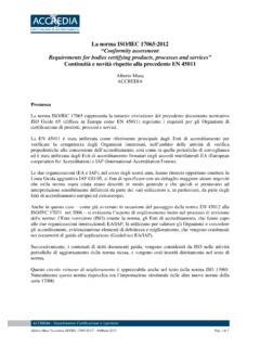 La norma ISO/IEC 17065:2012 Conformity assessment ...